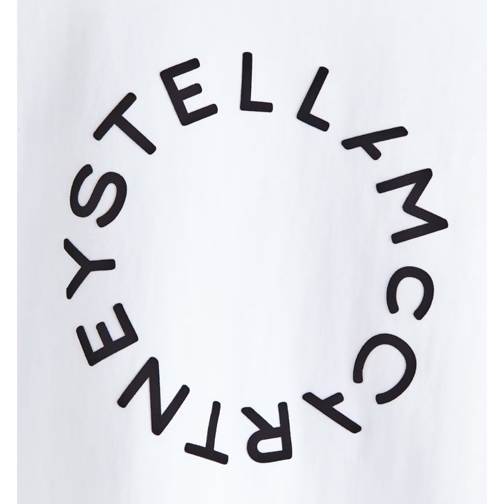 Stella McCartney White Tee with Black Circular Logo - Picture 4 of 5